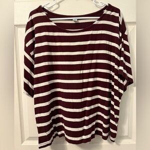 Old Navy Red and White Boxy Short Sleeve T-Shirt